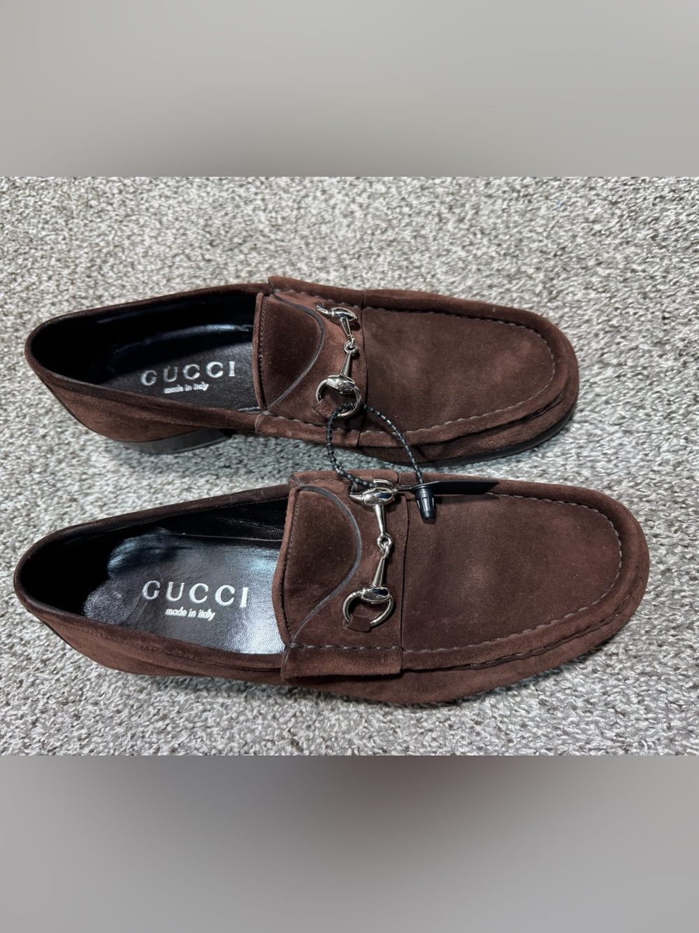 GUCCI Horsebit Suede Loafers Brown Mens 9.5 D Made in Italy Slip On Shoes - Picture 3 of 16